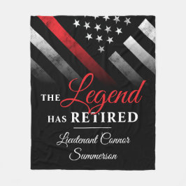 消防士の退職レッドライン旗消防士 フリースブランケット