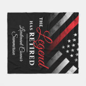 消防士の退職レッドライン旗消防士 フリースブランケット (正面(横))