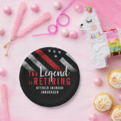 消防士の退職レッドライン旗消防士 ペーパープレート (パーティー)