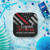 消防士の退職レッドライン旗消防士 ペーパープレート (パーティー)