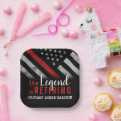 消防士の退職レッドライン旗消防士 ペーパープレート (パーティー)