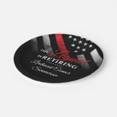 消防士の退職レッドライン旗消防士 ペーパープレート (アングル)