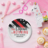 消防士の退職レッドライン旗消防士 ペーパープレート (パーティー)