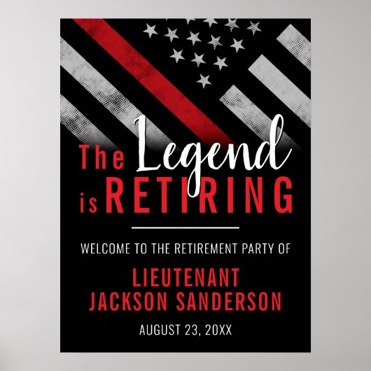 消防士の退職レッドライン旗消防士 ポスター (正面)