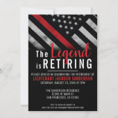 消防士の退職レッドライン旗消防士 招待状 (正面)