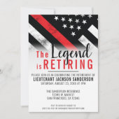 消防士の退職レッドライン旗消防士 招待状 (正面)