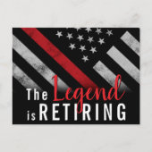 消防士の退職レッドライン旗消防士 案内ポストカード (正面)