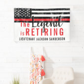 消防士の退職レッドライン旗消防士 横断幕 (インサイチュ)