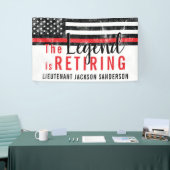 消防士の退職レッドライン旗消防士 横断幕 (トレードショー)