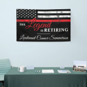 消防士の退職レッドライン旗消防士 横断幕 (トレードショー)