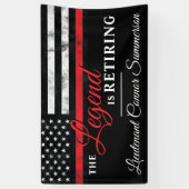 消防士の退職レッドライン旗消防士 横断幕 (縦)