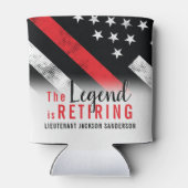 消防士の退職レッドライン旗消防士 缶クーラー (裏面)