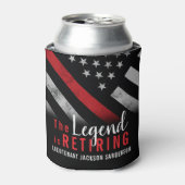 消防士の退職レッドライン旗消防士 缶クーラー (缶正面)