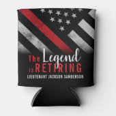 消防士の退職レッドライン旗消防士 缶クーラー (正面)