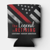 消防士の退職レッドライン旗消防士 缶クーラー (裏面)