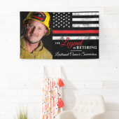 消防士の退職写真赤線フラッグ消防士 横断幕 (インサイチュ)