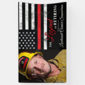 消防士の退職写真赤線フラッグ消防士 横断幕 (縦)