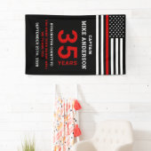 消防士の退職年数サービス薄い赤線 横断幕 (インサイチュ)