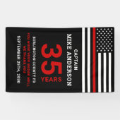 消防士の退職年数サービス薄い赤線 横断幕 (横)