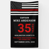 消防士の退職年数サービス薄い赤線 横断幕 (縦)