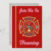 消防士の退職招待状 招待状 (正面/裏面)