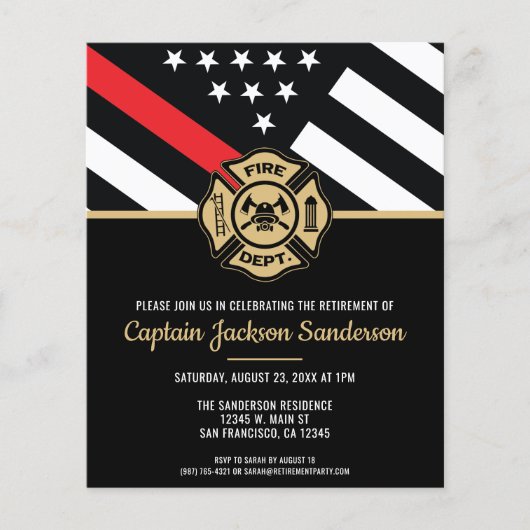 消防士の退職消防署招待状 チラシ (正面)