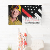 消防士の退職記念レッドラインの写真 横断幕 (インサイチュ)