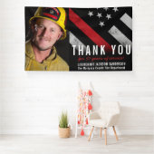 消防士の退職記念レッドラインの写真 横断幕 (インサイチュ)