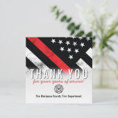 消防士の退職記念レッドライン国旗 サンキューカード (スタンド正面)