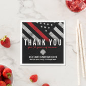 消防士の退職記念レッドライン国旗 スタンダードカクテルナプキン (インサイチュ)