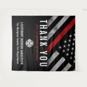 消防士の退職記念レッドライン国旗 タペストリー (正面(横))