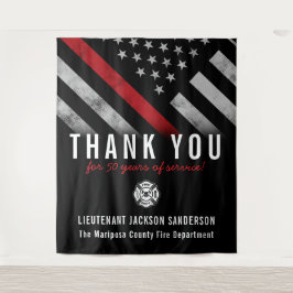 消防士の退職記念レッドライン国旗 タペストリー