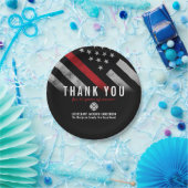 消防士の退職記念レッドライン国旗 ペーパープレート (パーティー)