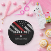 消防士の退職記念レッドライン国旗 ペーパープレート (パーティー)