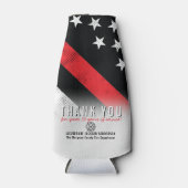 消防士の退職記念レッドライン国旗 ボトルクーラー (正面)