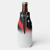 消防士の退職記念レッドライン国旗 ボトルクーラー (ボトル裏面)