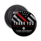 消防士の退職記念レッドライン国旗 栓抜き (正面)