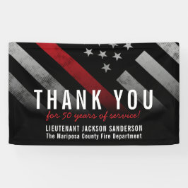 消防士の退職記念レッドライン国旗 横断幕