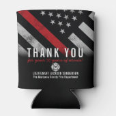 消防士の退職記念レッドライン国旗 缶クーラー (裏面)