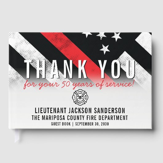 消防士の退職記念日シンレッドライン ゲストブック (正面)