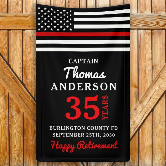 消防士の退職記念日シンレッドライン 横断幕
