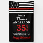 消防士の退職記念日シンレッドライン 横断幕 (縦)