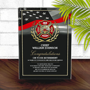 消防士の退職賞プラーク 表彰盾