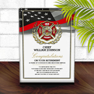 消防士の退職賞プラーク 表彰盾