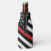 消防士の退職金の細い赤線のフラグおめでとう ボトルクーラー (ボトル裏面)