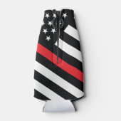 消防士の退職金の細い赤線のフラグおめでとう ボトルクーラー (裏面)