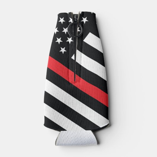 消防士の退職金の細い赤線のフラグおめでとう ボトルクーラー (裏面)