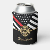 消防士の退職金の細い赤線のフラグおめでとう 缶クーラー (缶裏面)