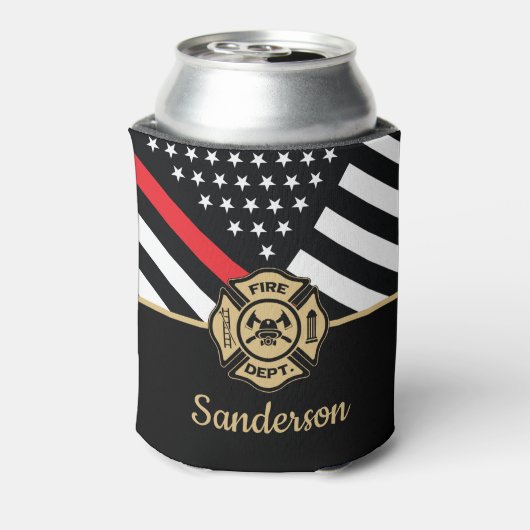 消防士の退職金の細い赤線のフラグおめでとう 缶クーラー (缶裏面)