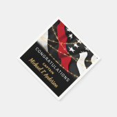 消防士の退職金の細い赤線パーティー スタンダードカクテルナプキン (角)